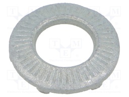 Washer; round,externally serrated; M8; D=16mm; spring steel