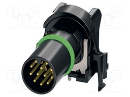 Connector: M12; contact insert; PIN: 12; 30V; angled; IP67; THT; 1.5A