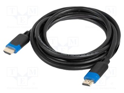 Cable; HDMI plug,both sides; PVC; 1.8m; black; black,blue; 30AWG