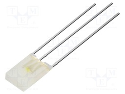 LED; white,red; rectangular; 2x5x7mm; bicolour; 330mcd; 120°; 20mA