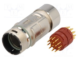 Connector: M23; plug; PIN: 17; male; soldering; for cable; straight