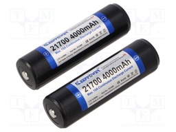Re-battery: Li-Ion; 21700; 3.7V; 4000mAh; Ø21.6x74.5mm; 15A