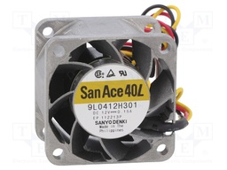 Axial Fan, San Ace 40L Series, 12 V, DC, 40 mm, 28 mm, 13.06 cu.ft/min, 0.37 m³/min