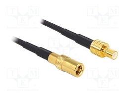 Cable; 500mm; SMB male,SMB female; black; Øcable: 2.7mm; 50Ω