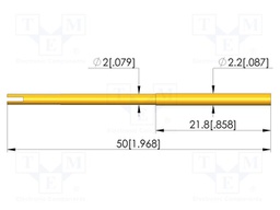 Test probe socket; gold-plated; KS-VF100; 50mm; test needles