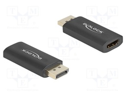 Adapter; DisplayPort plug,HDMI socket; DisplayPort 1.4; metal