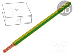 Wire; H07V-K; stranded; Cu; 10mm2; yellow-green; PVC; 470/750V