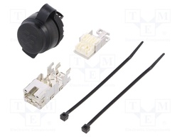 RJ45 socket; 22mm; FrontCom; -40÷70°C; Ø22mm; IP65; Colour: black