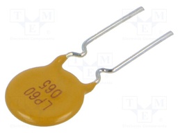 Fuse: PTC polymer; 650mA; Imax: 40A; THT; Iswitch.max: 3.25A