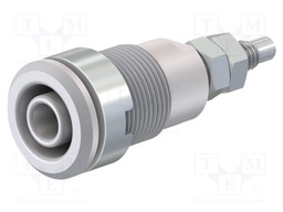 Socket; 4mm banana; 32A; 1kV; Cutout: Ø12.2mm; grey; nickel plated