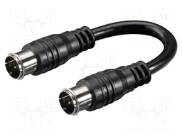 Cable; 75Ω; 0.13m; F plug "quick",both sides; black