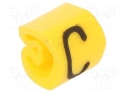 Markers for cables and wires; 1.3÷3mm; PVC; yellow; leaded