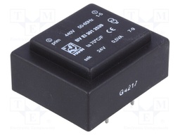 Transformer: encapsulated; 0.5VA; 440VAC; 24V; 20mA; Mounting: PCB