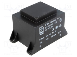 Transformer: encapsulated; 22VA; 230VAC; 24V; 917mA; Mounting: PCB
