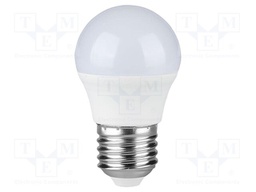 LED lamp; white warm; E27; 220÷240VAC; 470lm; P: 4.5W; 180°; 3000K