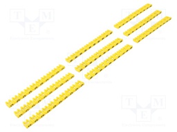 A kit of cable labels; Label symbol: A,B,C; 4mm; yellow; push-in