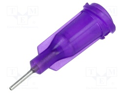 Needle: steel; 0.25"; Size: 21; straight; 0.51mm; Body: purple