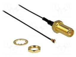 Cable; 200mm; IPEX MHF 4L,RP-SMA female; black; Øcable: 0.81mm