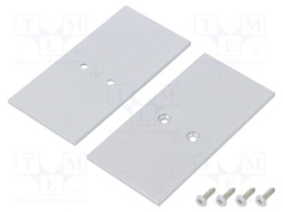 Cap for LED profiles; silver; steel; Application: VARIO30