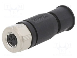 Connector: M8; female; PIN: 4; straight; for cable; plug; IP67