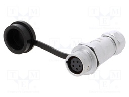 Plug; female; SF12; PIN: 5; IP67; 4÷6.5mm; 5A; soldering; for cable
