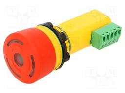 Switch: emergency stop; prominent; Actuator colour: red; 24VDC