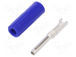 Plug; 4mm banana; 10A; 50VDC; blue; 5.5mm2; Plating: nickel plated