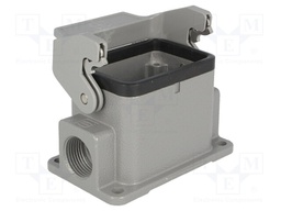 Enclosure: for rectangular connectors; Han; size 6B; with latch