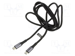 Cable; USB 3.2 Gen 2x2; USB C plug,both sides; 2m; black; 20Gbps