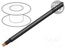 Wire; H07RN-F; stranded; Cu; 7x1,5mm2; rubber; black; 450/750V