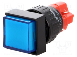 Switch: push-button; Pos: 2; SPDT; 3A/250VAC; 2A/24VDC; blue; blue