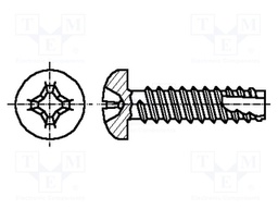 Screw; 4,2x13; Head: cheese head; Phillips; hardened steel; zinc