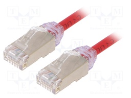 Patch cord; F/UTP,TX6A-28™; 6a; solid; Cu; LSZH; red; Len: 5m; 28AWG