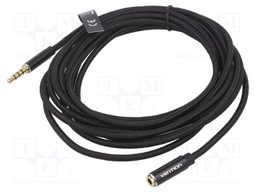 Cable; Jack 3.5mm 4pin socket,Jack 3,5mm 4pin plug; 3m; black
