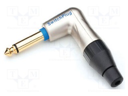 Plug; Jack 6,3mm; male; mono; ways: 2; angled 90°; for cable; silver