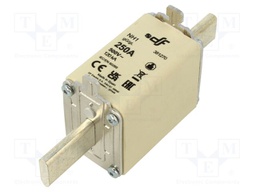 Fuse: fuse; gG; 250A; 500VAC; 250VDC; ceramic; NH1