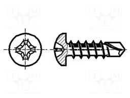 Screw; 3,5x35; Head: cheese head; Phillips; steel; zinc; Size: PH2