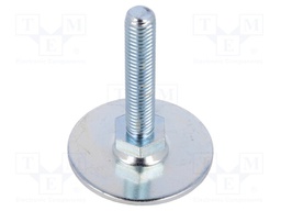 Foot of pin; Base dia: 50mm; M10; steel; Plunger length: 50mm