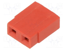 Jumper; pin strips; female; 2.54mm; open; 3A; gold-plated; red