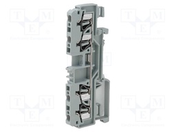 Splice terminal: rail; 4mm2; ways: 1; terminals: 4; grey; TS35; 800V