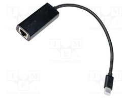RJ45 socket,USB C plug; black; 0.15m