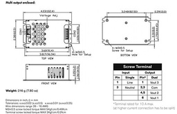 Power supply: switched-mode; modular; 40W; 15VDC; 5VDC; 2.67A; 4A