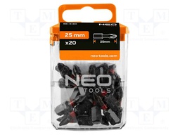 Kit: screwdriver bits; Phillips; 25mm; PH1; impact; 20pcs.