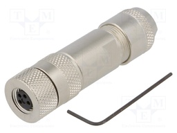 Connector: M8; female; PIN: 4; straight; shielded; for cable; plug