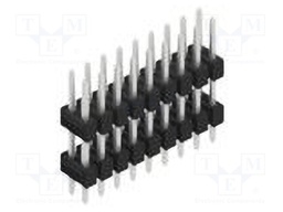 Connector: pin strips; pin header; male; PIN: 18; 2.54mm; THT; 2x9