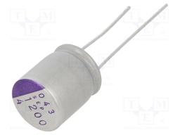 Polymer Aluminium Electrolytic Capacitor, 1200 µF, 4 V, OS-CON SEP Series, 0.012 ohm