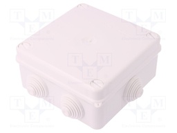 Enclosure: junction box; X: 133mm; Y: 133mm; Z: 64mm; wall mount