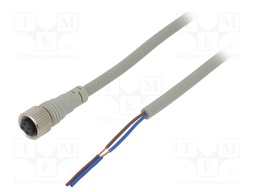 Connection lead; M12; PIN: 2; straight; 5m; plug; Wire colour: black