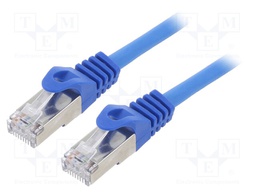 Patch cord; F/UTP; 6; stranded; CCA; PVC; blue; Len: 3m; RJ45 plug