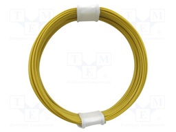 Wire; stranded; Cu; 1x0,04mm2; PVC; yellow; 60V; -5÷85°C; 10m